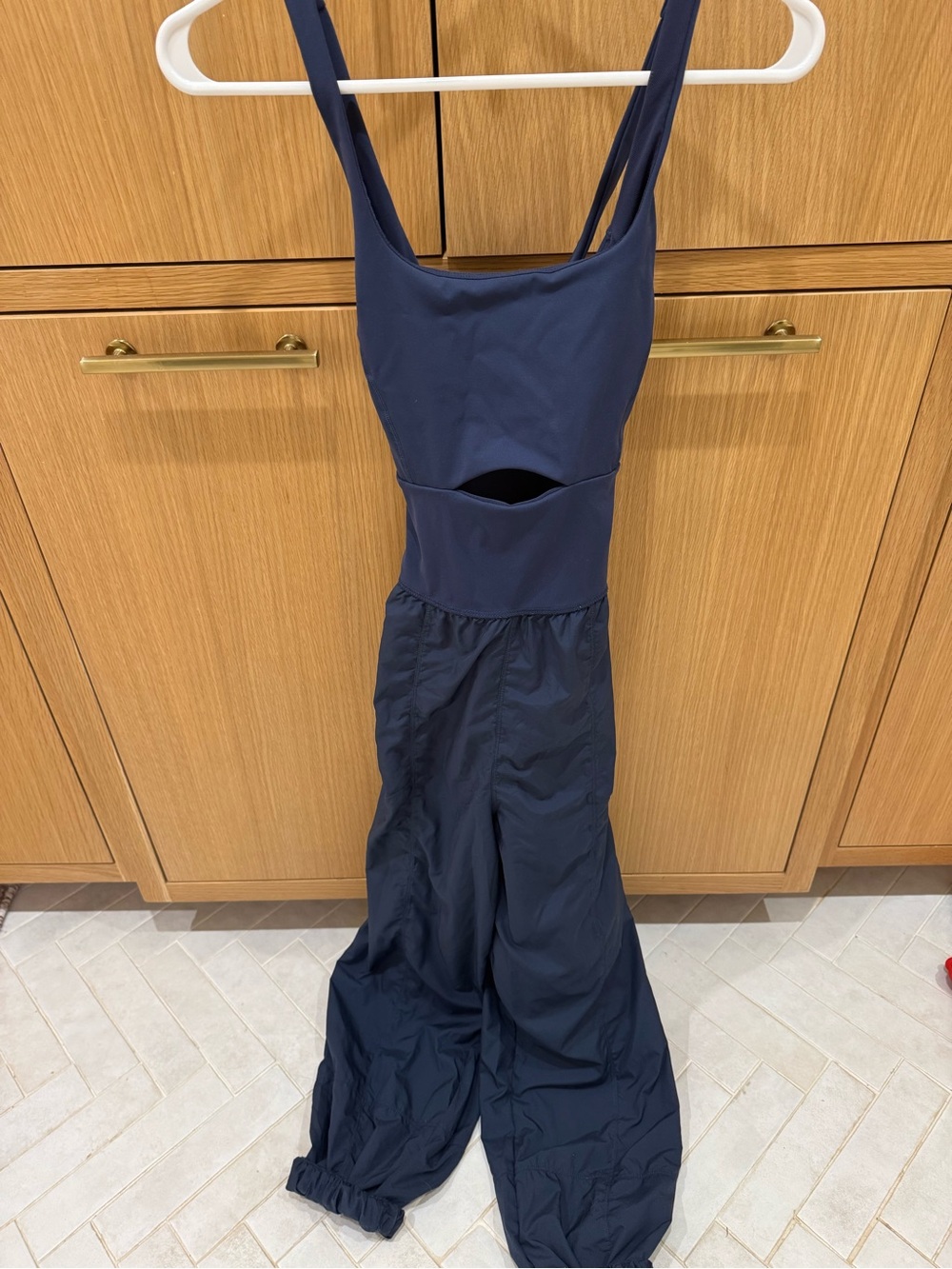 Free People Navy Cutout Jumpsuit